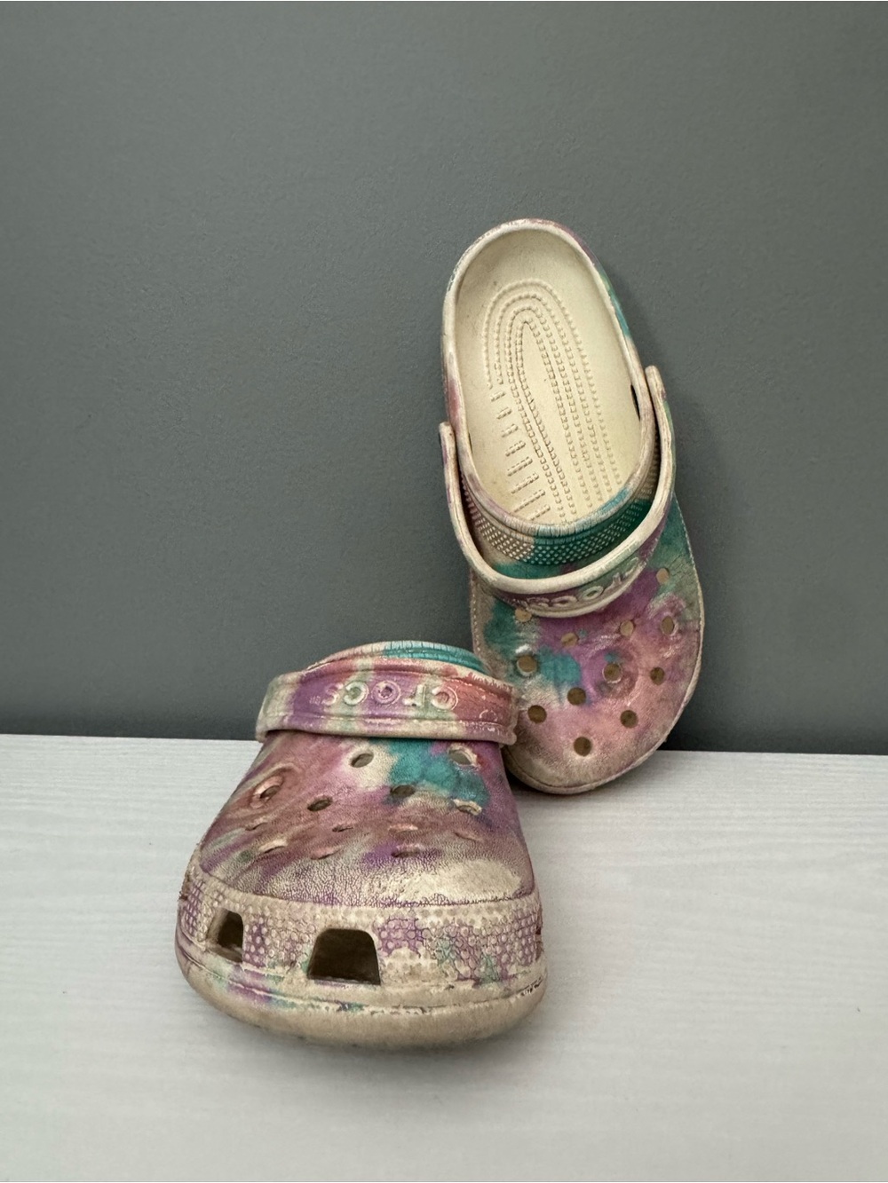 Crocs Kids Classic Tie-Dye Clog - Pink/Teal